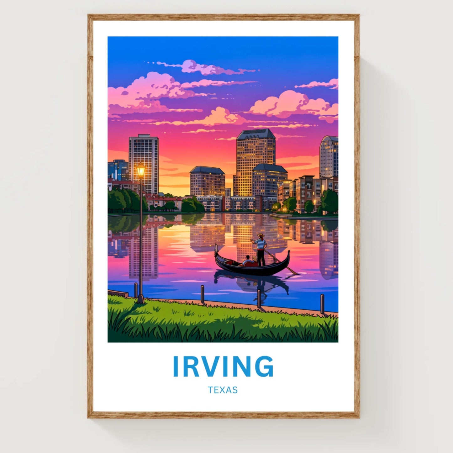 Las Colinas Irving, Texas Travel Poster - Captivating Evening Venetian