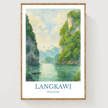 Langkawi, Watercolor design poster, Malaysia Print, Langkawi Wall Art