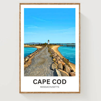 Cape Cod Travel Poster - Land of Lighthouses