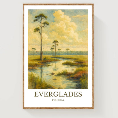 Everglades, Watercolor design poster, Florida Print, Everglades Wall Art