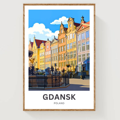 Gdańsk  Travel Poster - Captivating Pastel Facades