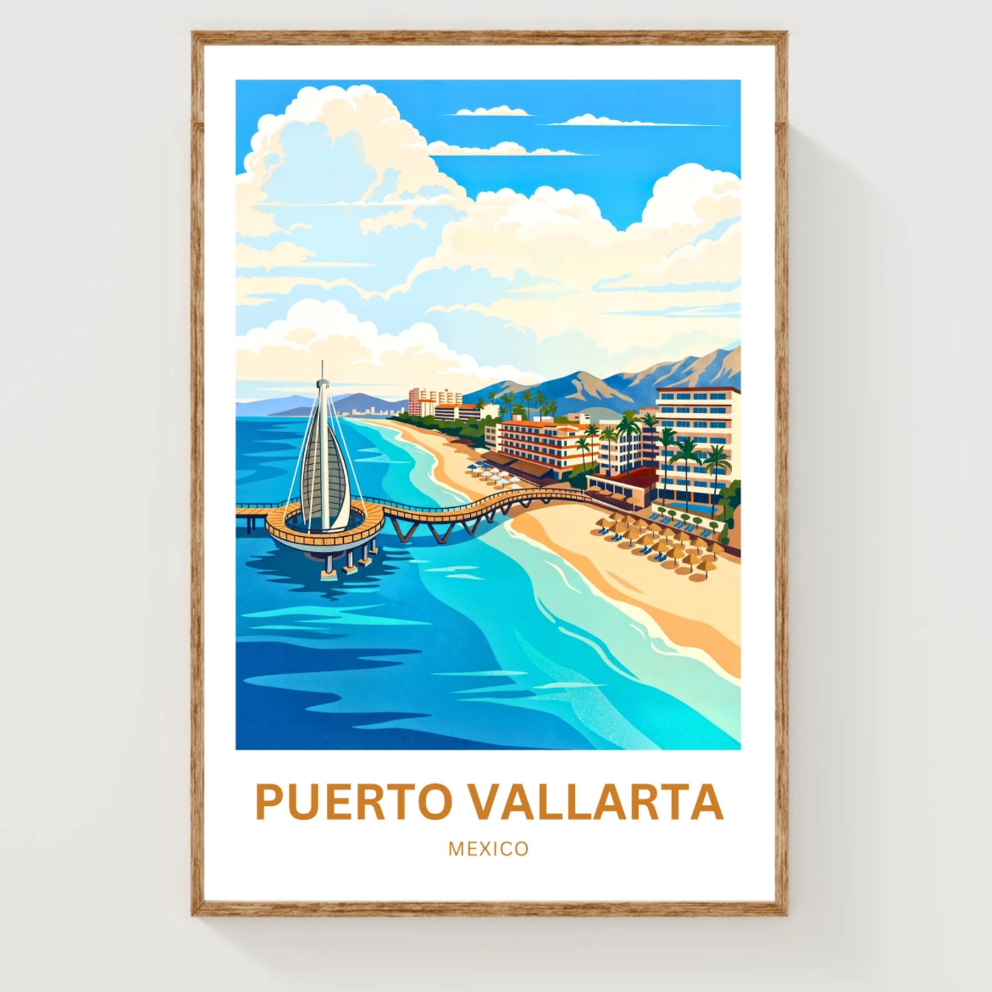Puerto Vallarta  Travel Poster - by the Sea