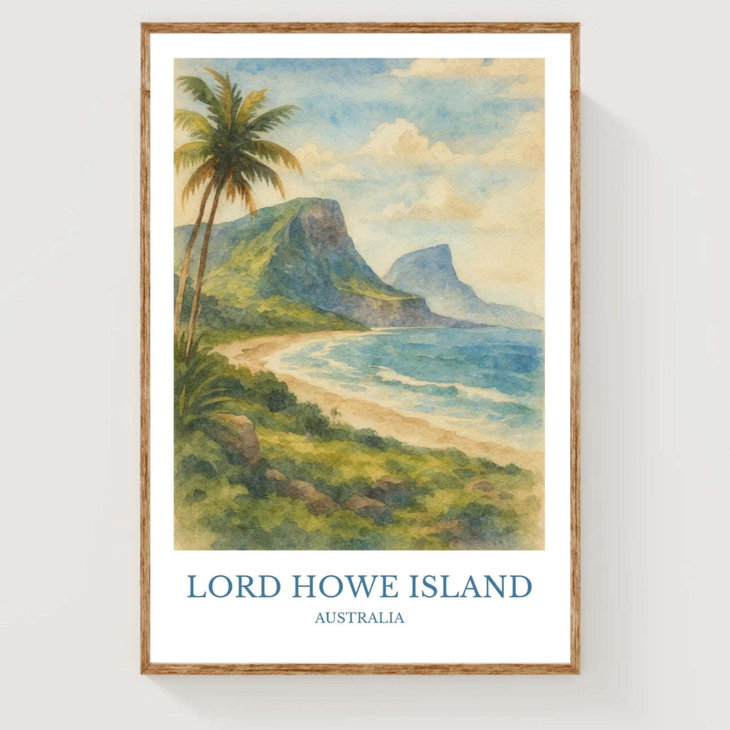 Lord Howe Island, Watercolor design poster, Australia Print, Lord Howe Island Wall Art