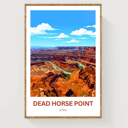 Dead Horse Point Travel Poster - Stunning Red Cliffs