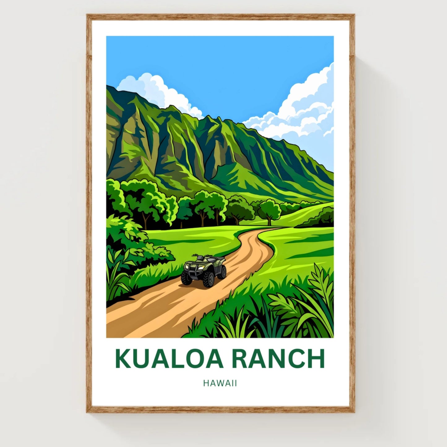 Kualoa Ranch  Travel Poster - Hawaiian horizons