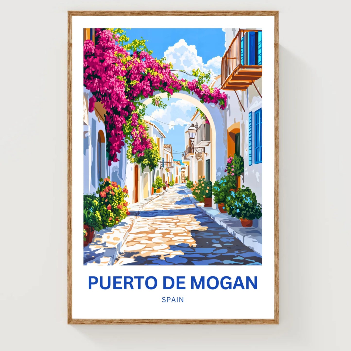 Puerto de Mogán Travel Poster  - Under the Arch of Flowers