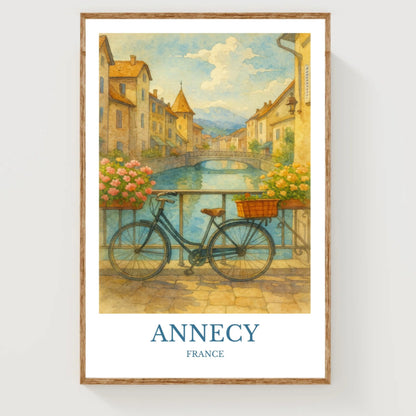 Annecy, Watercolor design poster, France Print, Annecy Wall Art