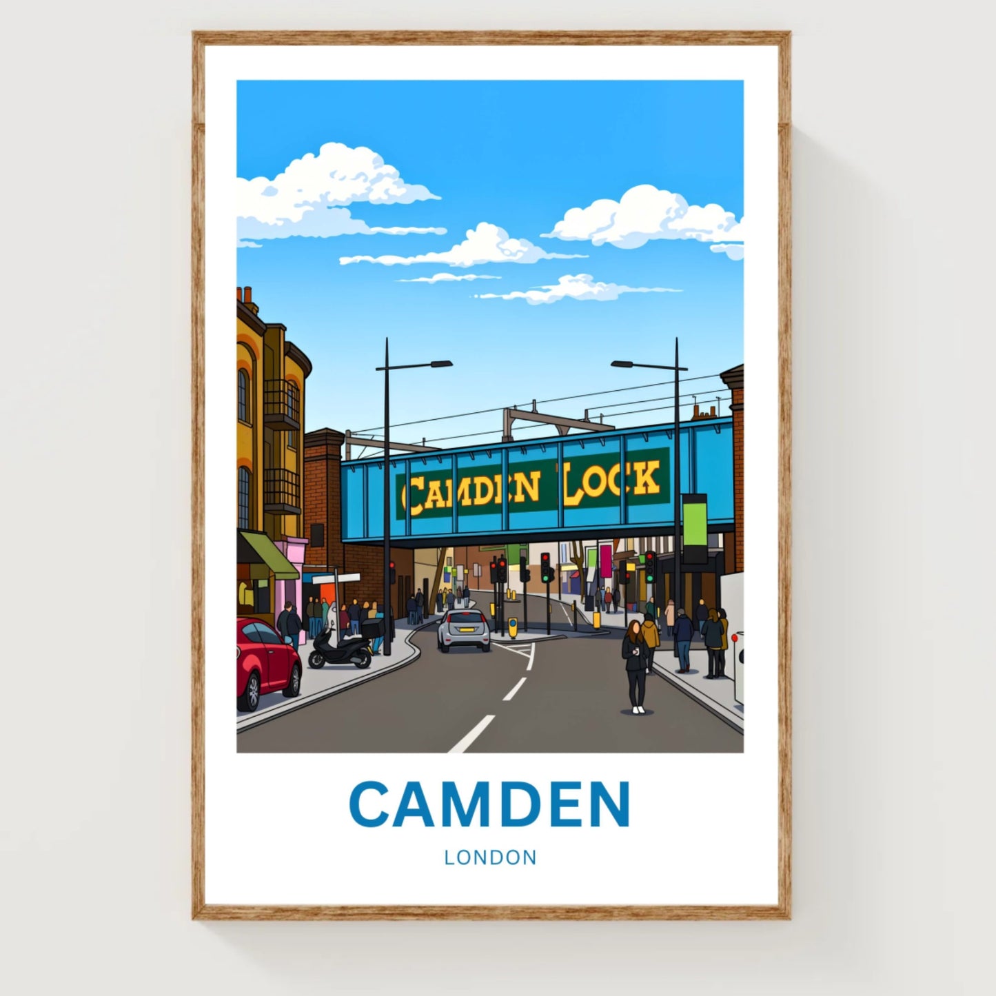 Camden Lock Travel Poster - Charming Street