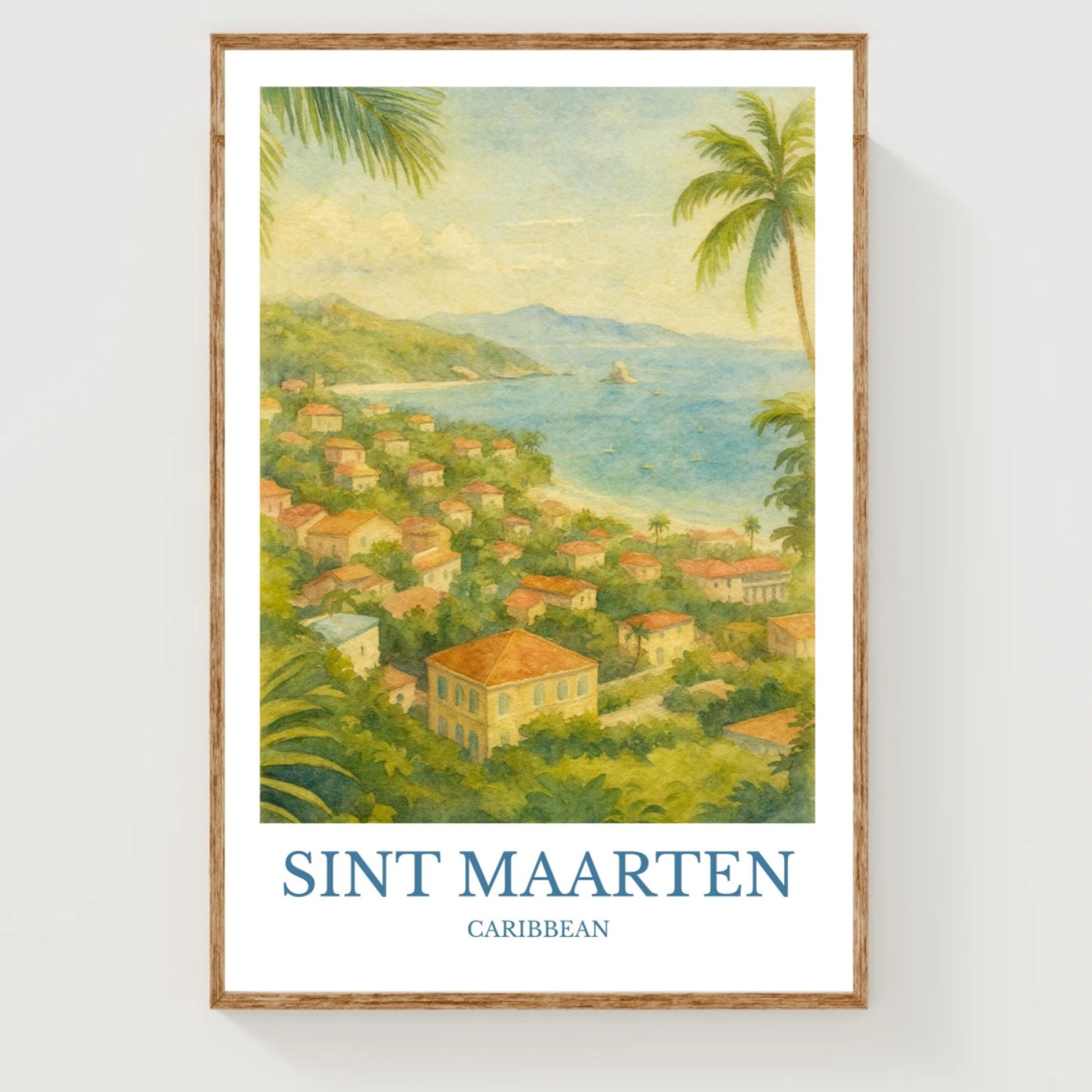 Sint Maarten, Watercolor design poster, Caribbean Print, Sint Maarten Wall Art