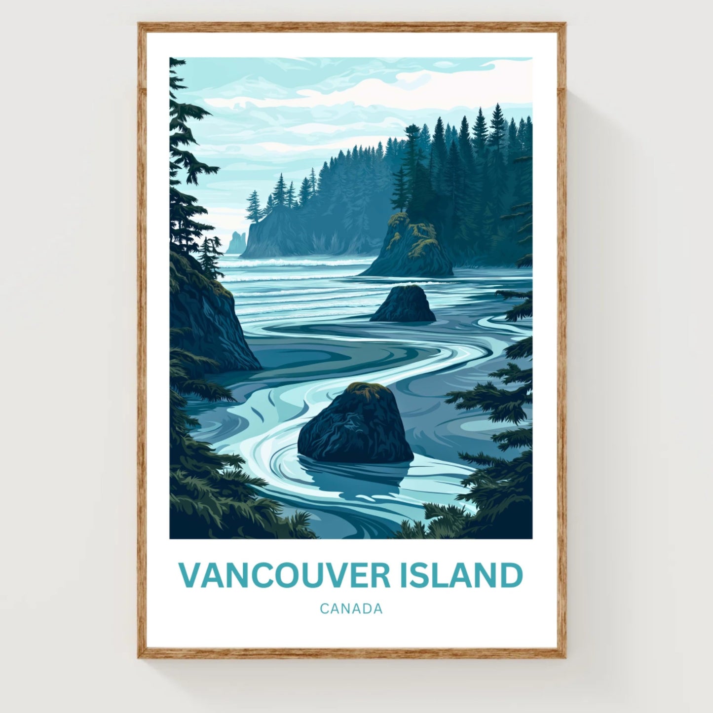 Vancouver Island Travel Poster - Mountains, Mist, and Magic
