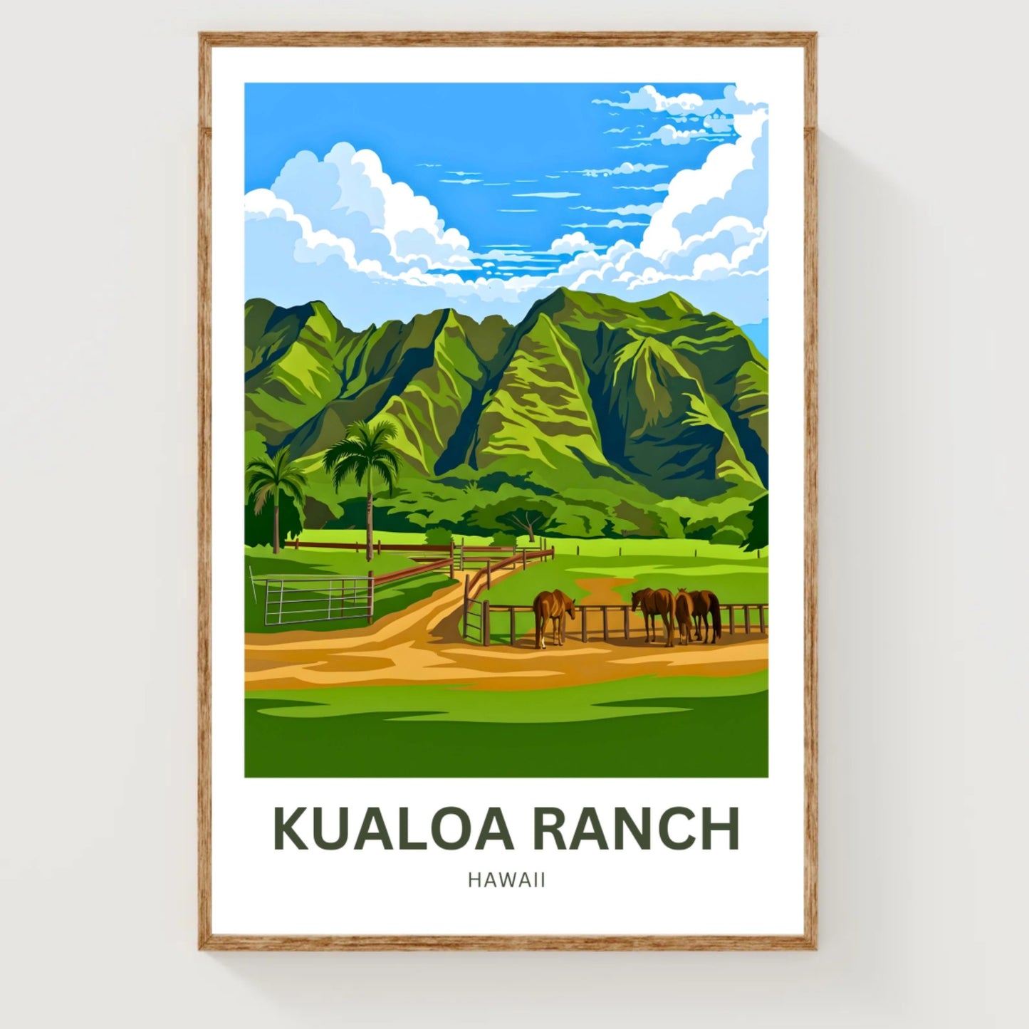 Kualoa Ranch  Travel Poster - Heart of Oʻahu