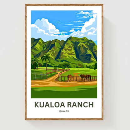 Kualoa Ranch  Travel Poster - Heart of Oʻahu