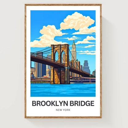 Brooklyn Bridge Travel Poster -  New York
