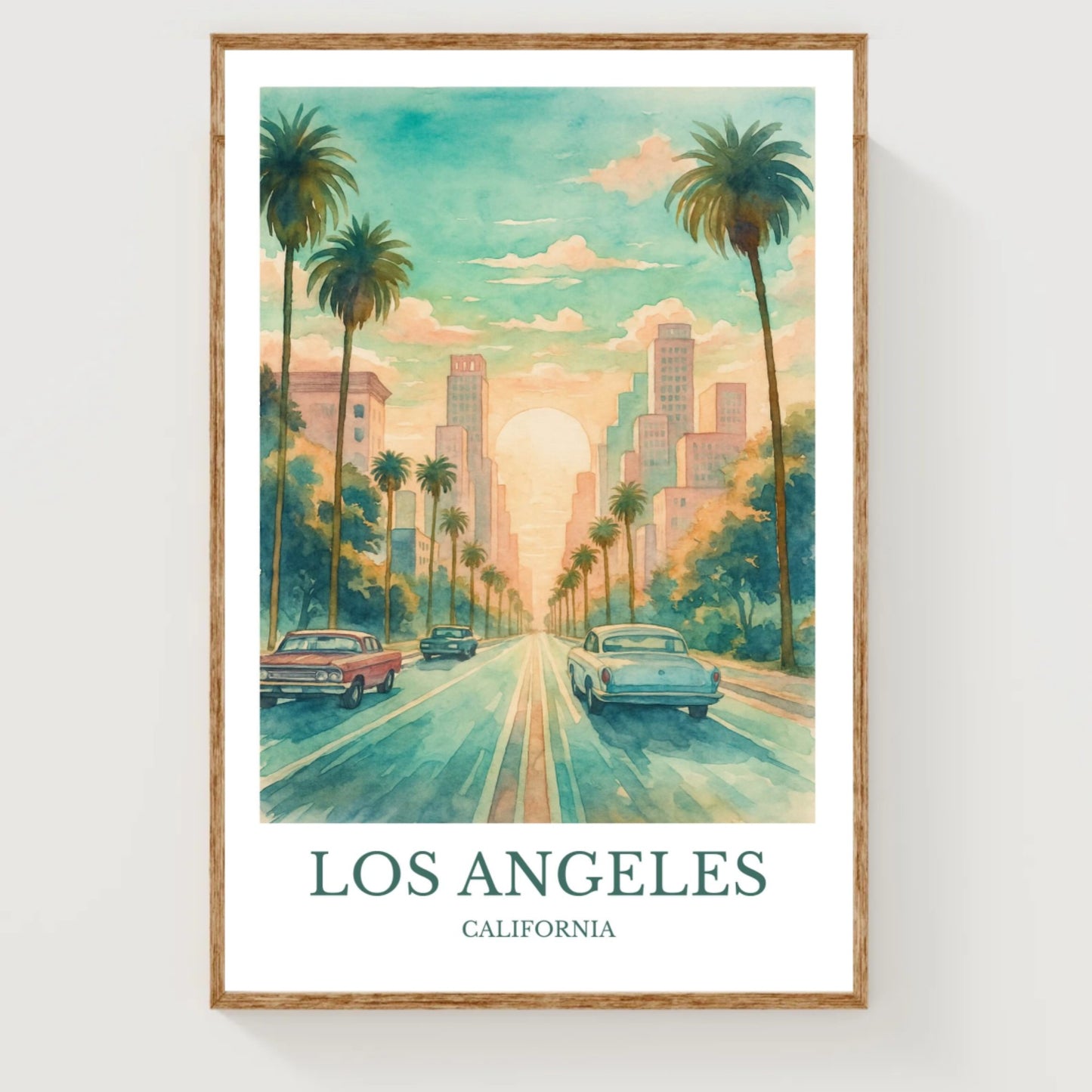 Los Angeles, Watercolor design poster, California Print, Los Angeles Wall Art