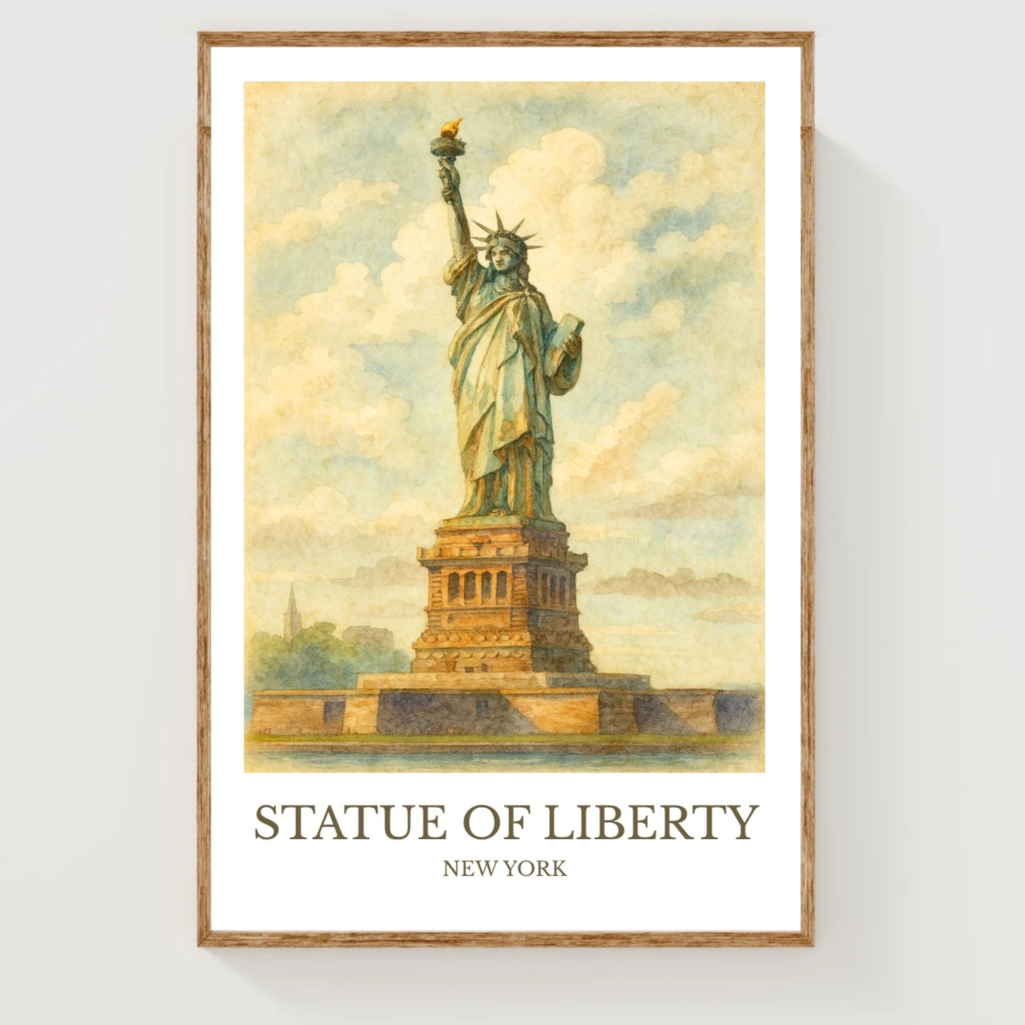 Statue of Liberty, Watercolor design poster, New York Print, Statue of Liberty Wall Art