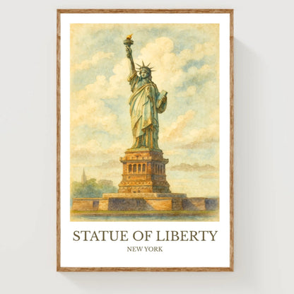 Statue of Liberty, Watercolor design poster, New York Print, Statue of Liberty Wall Art