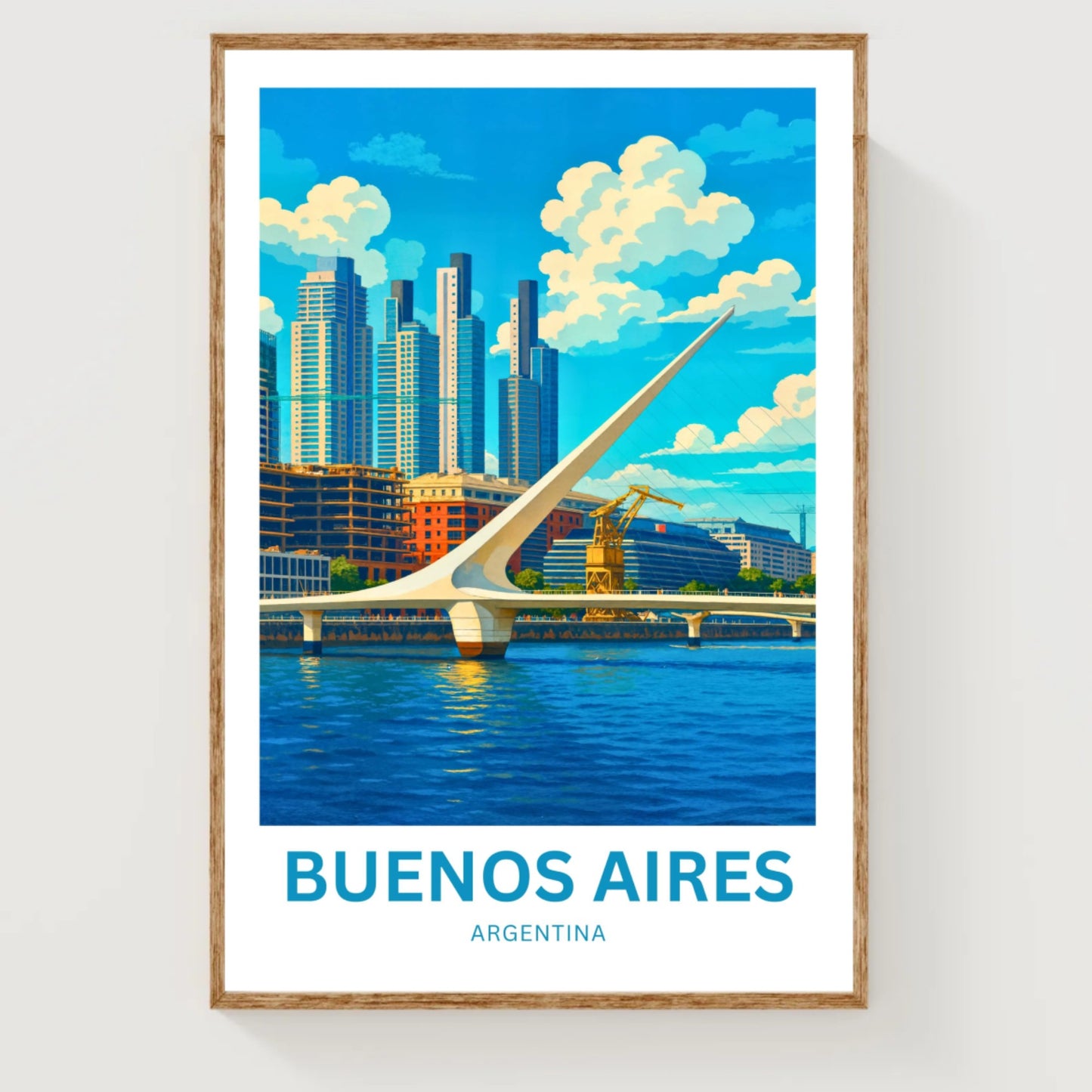 Buenos Aires Travel Poster - Puente de la Mujer