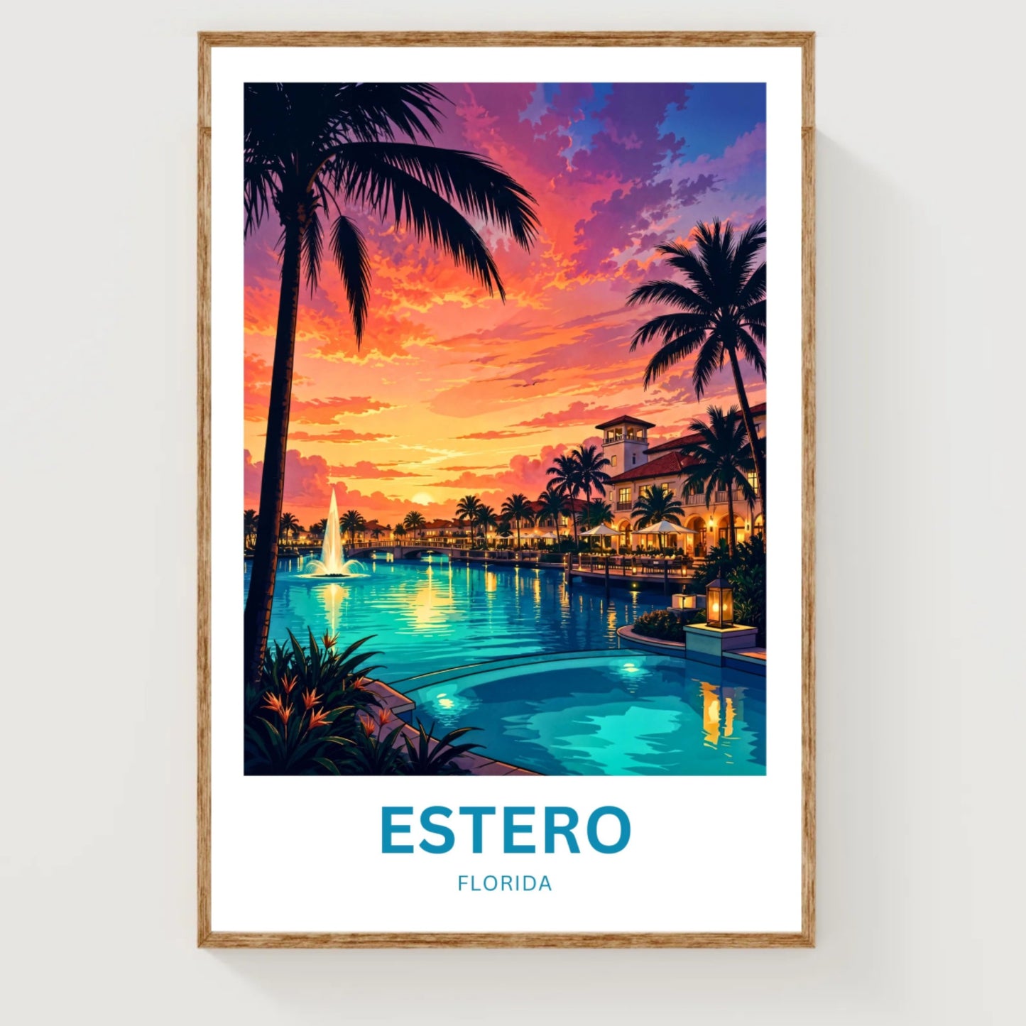 Estero Travel Poster - Florida Paradise Found
