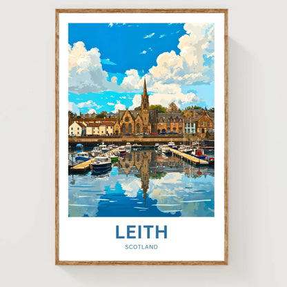 Leith, Scotland Travel Poster  - A Coastal Panorama