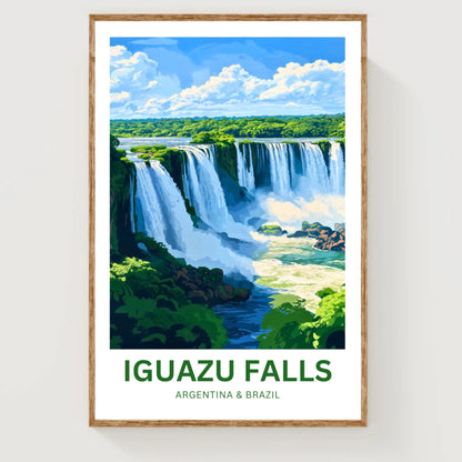 Iguazu Falls Travel Poster - Argentina & Brazil’s Enchanting Natural Wonder