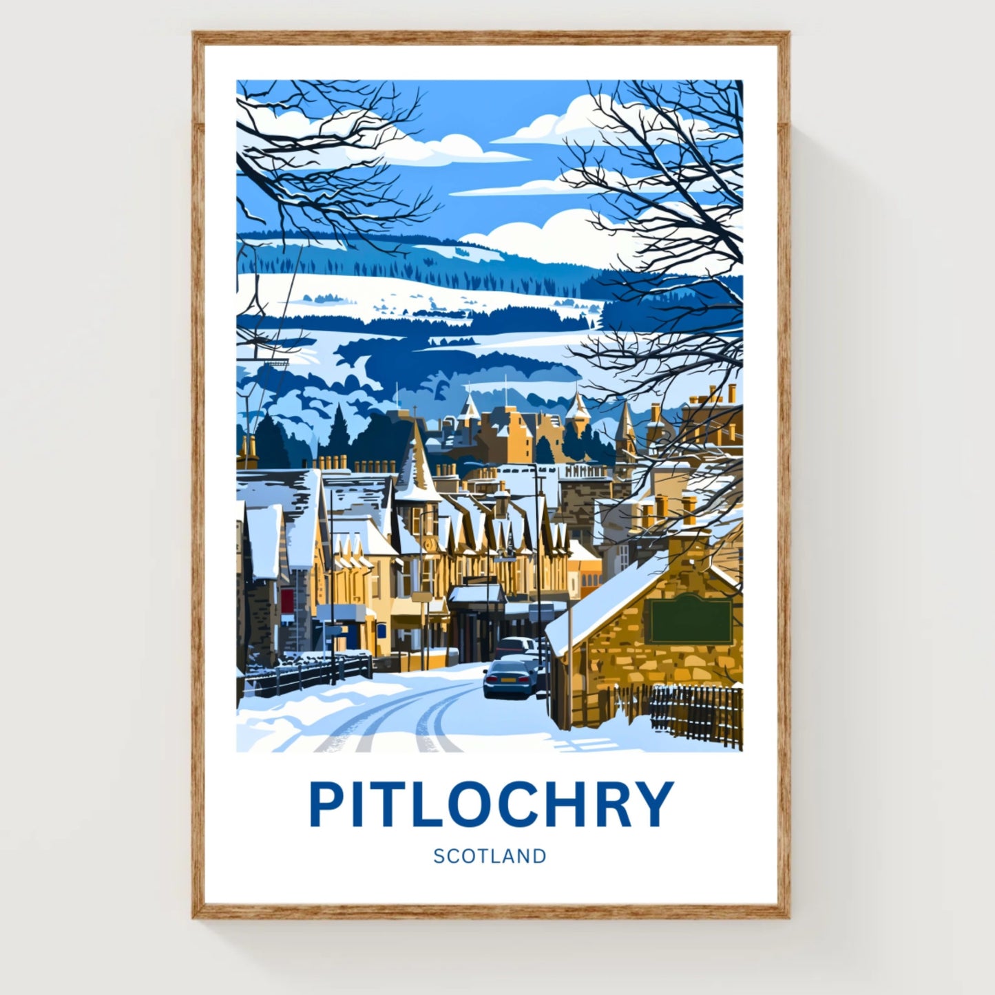 Pitlochry Travel Poster - Scotland Highland Calm