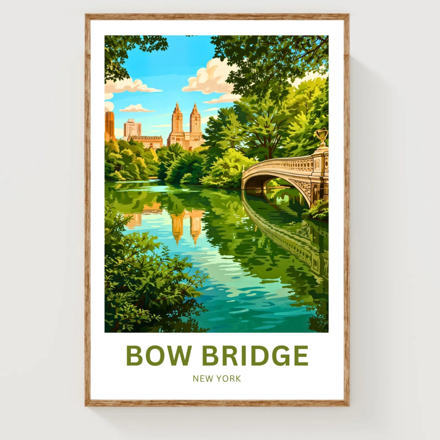 Bow Bridge  Travel Poster - Central Park Timeless Manhattan