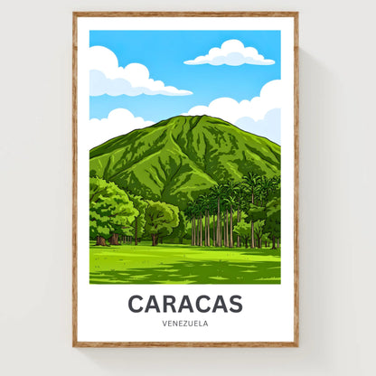 Caracas Travel Poster - Mountains Cradle the City