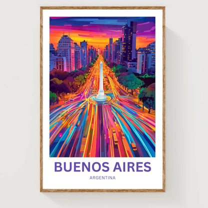 Buenos Aires Travel Poster - Vibrant Streets of Story and Soul
