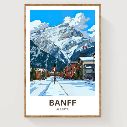 Banff Avenue Travel Poster- Winter
