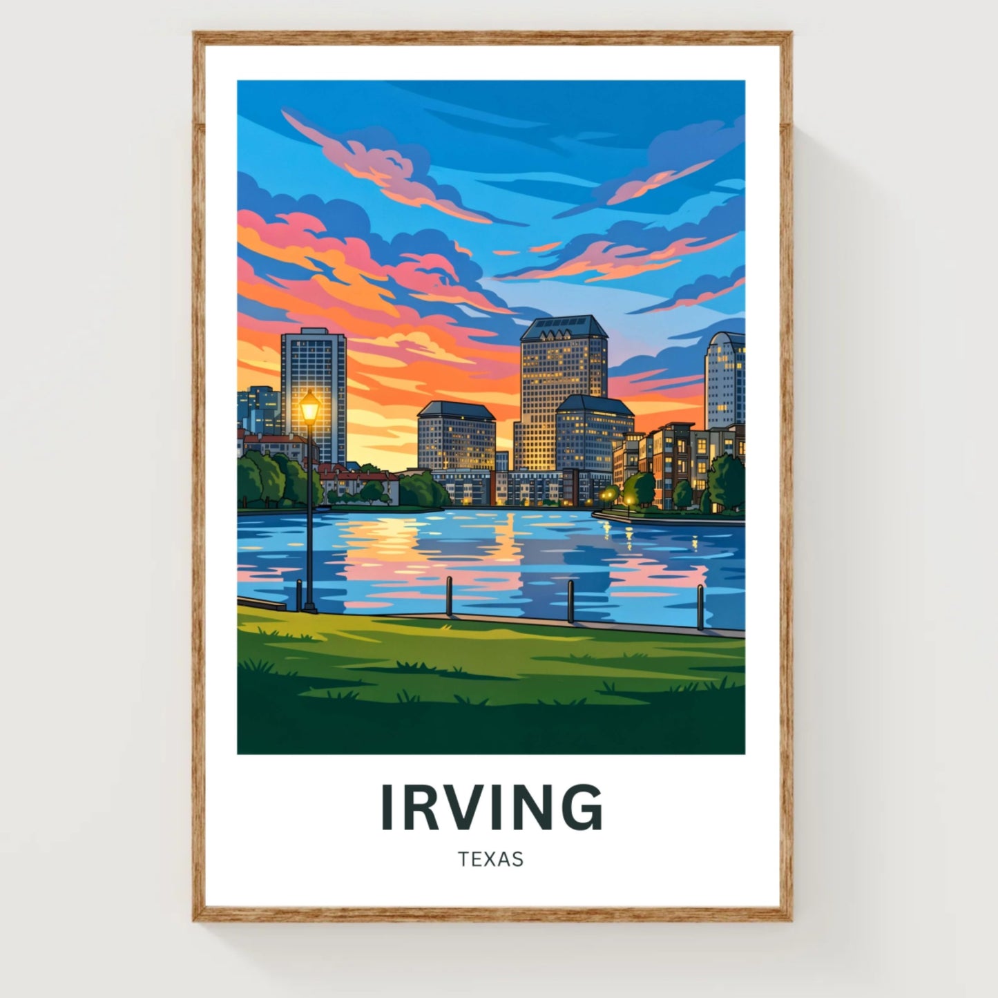 Las Colinas Irving, Texas Travel Poster - Skyline