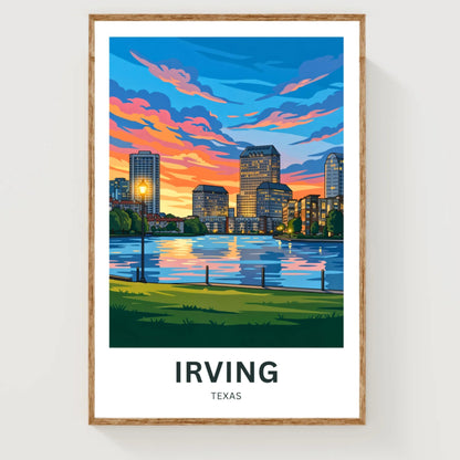 Las Colinas Irving, Texas Travel Poster - Skyline