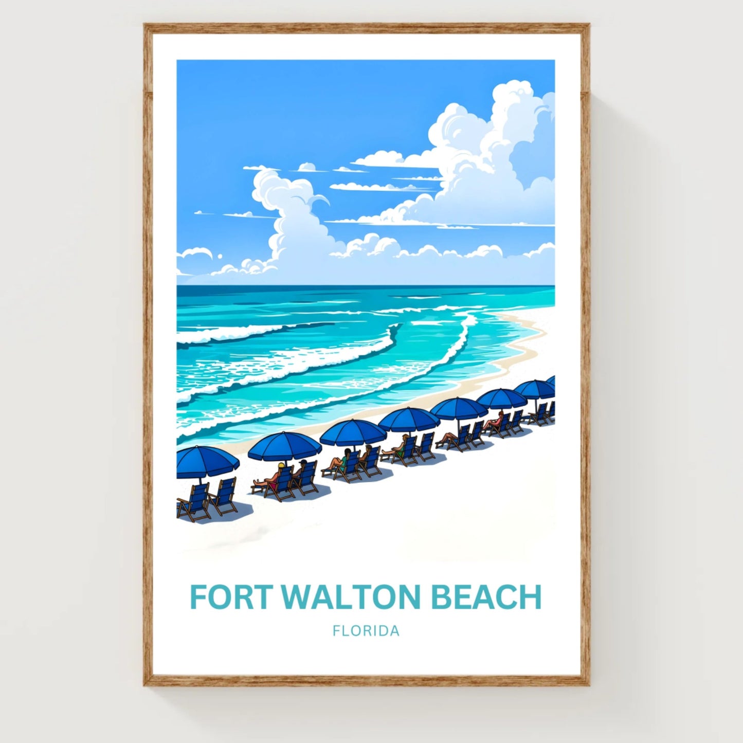 Fort Walton Beach Travel Poster - Sunsets & Sea Breezes