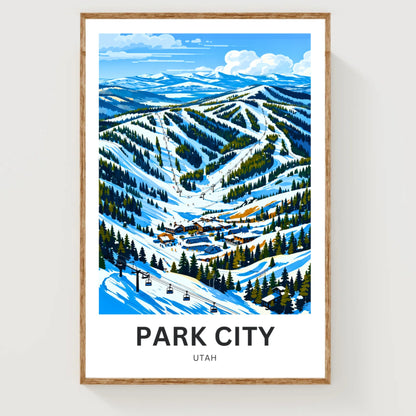 Park City Travel Poster- Stunning Park West Ski View