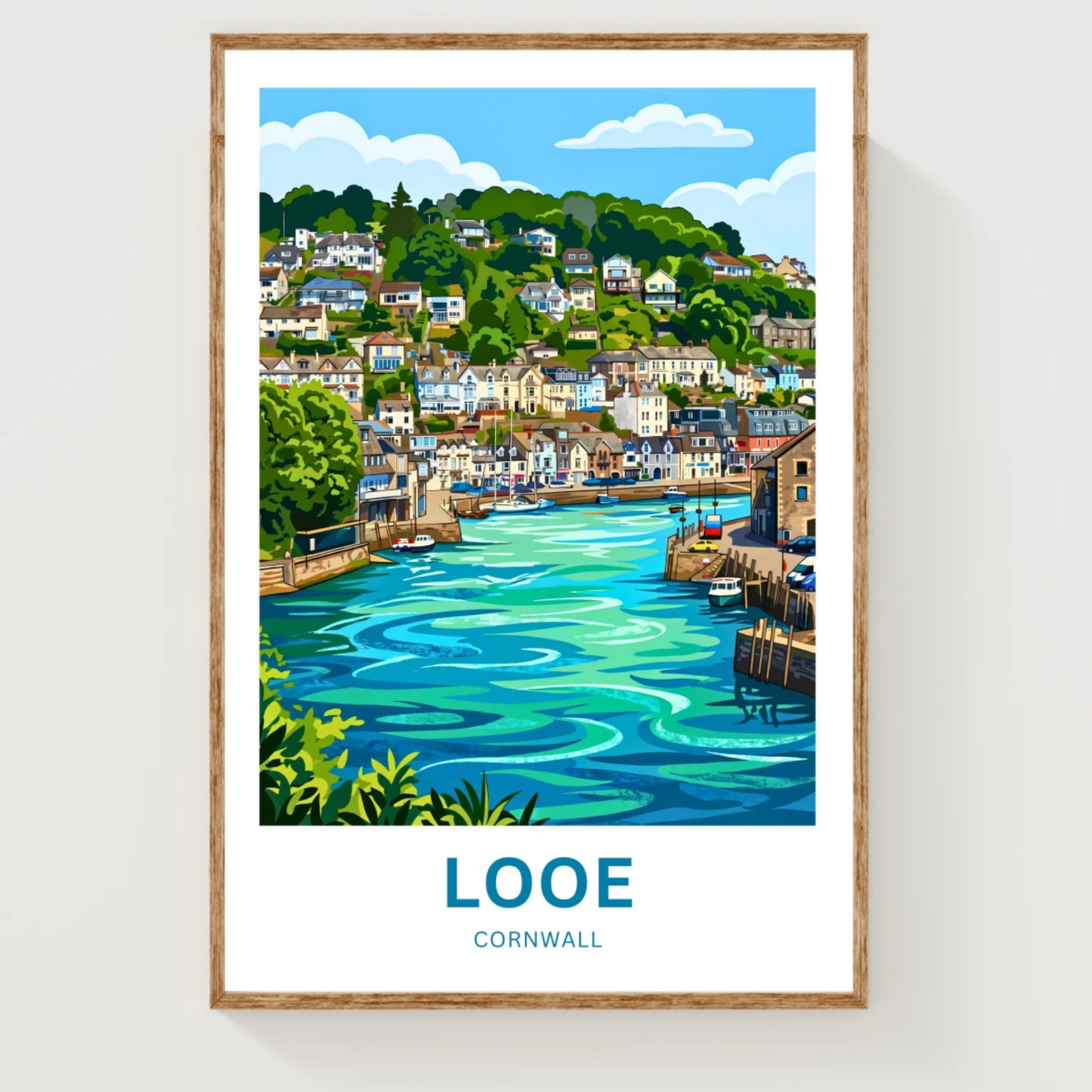 Looe, Cornwall Travel Poster - Seaside Calm