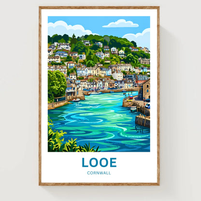Looe, Cornwall Travel Poster - Seaside Calm