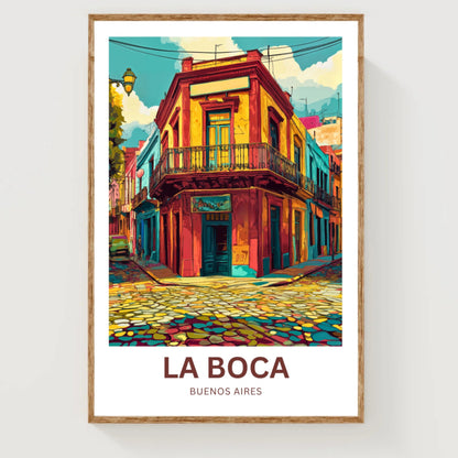 La Boca Travel Poster - The Colors of Buenos Aires