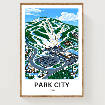 Park City Travel Poster -Park West Ski Resort