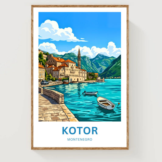 Kotor Travel Poster -   Harbor