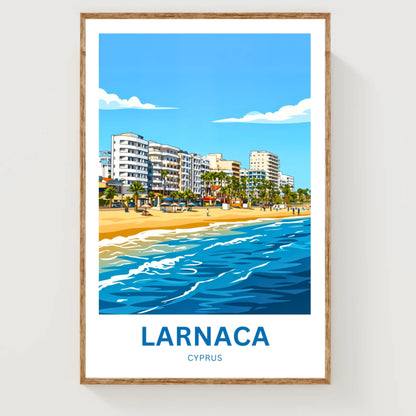 Larnaca Travel Poster - Cyprus Seaside