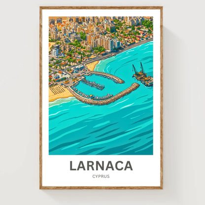 Larnaca Travel Poster - Cyprus Waterfront