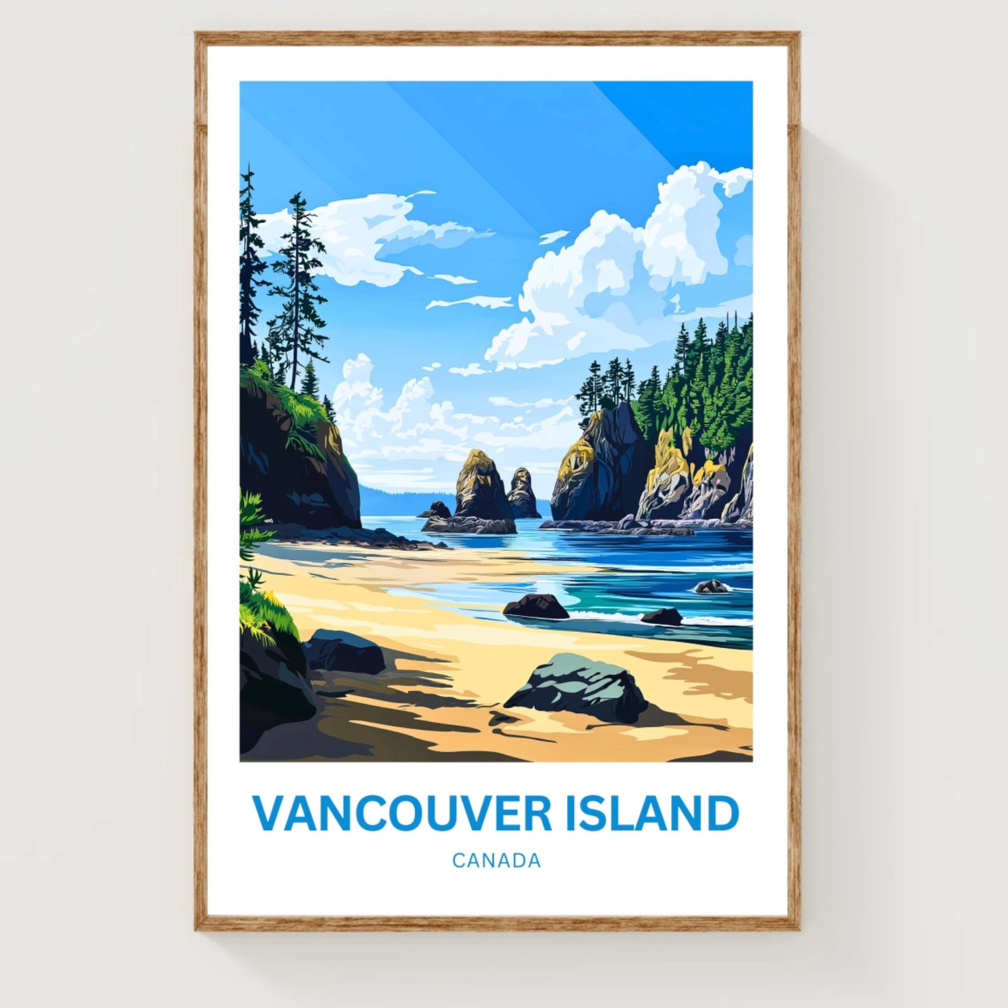 Vancouver Island Travel Poster - The Spirit of the Pacific Wild