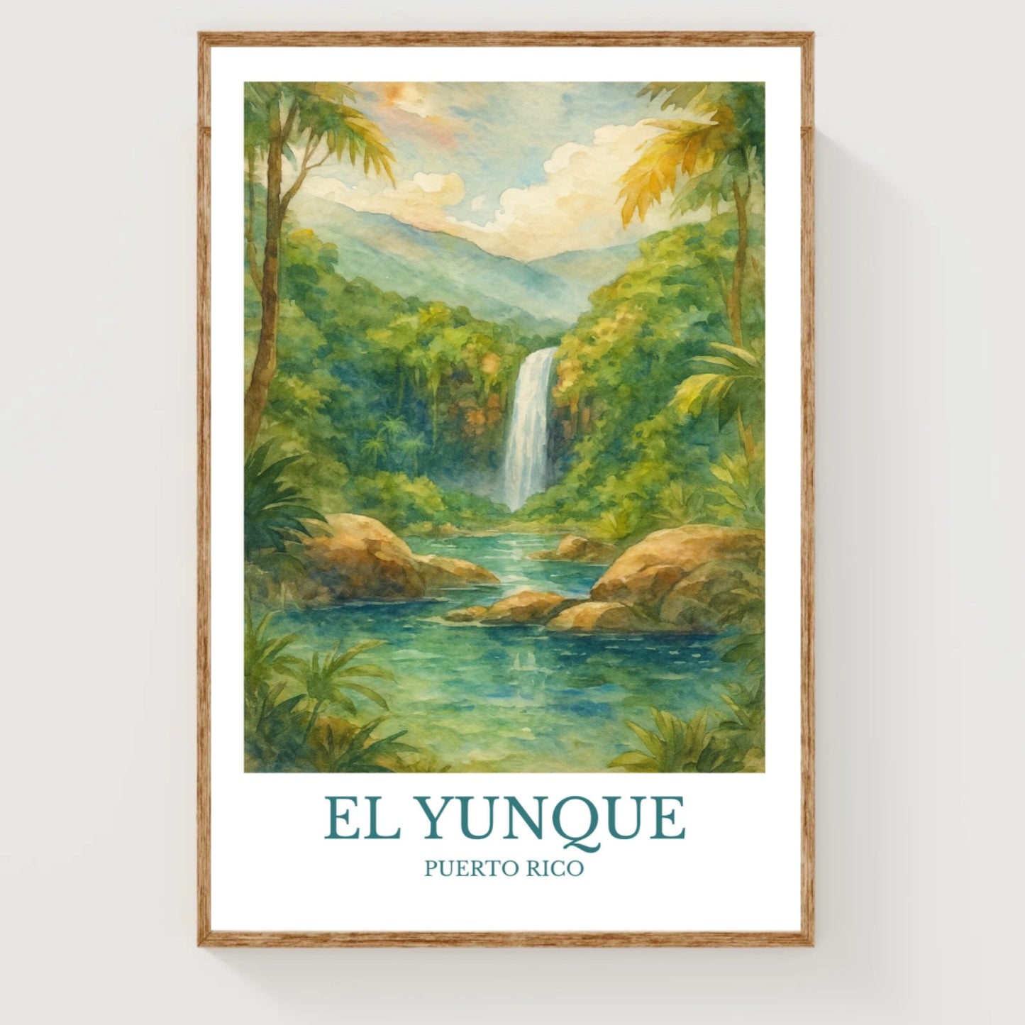 El Yunque National Forest, Watercolor design poster, Puerto Rico Print, El Yunque Wall Art