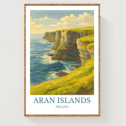 Aran Islands, Watercolor design poster, Ireland Print, Aran Islands Wall Art