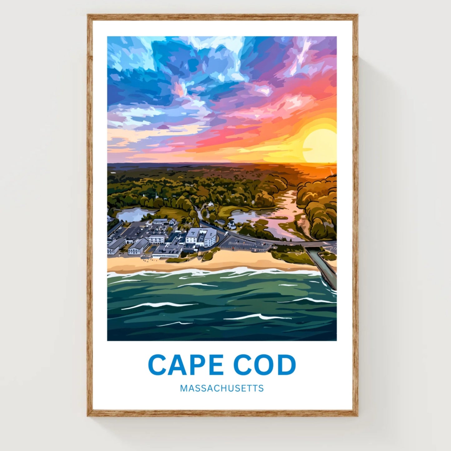 Cape Cod Travel Poster - Sunset