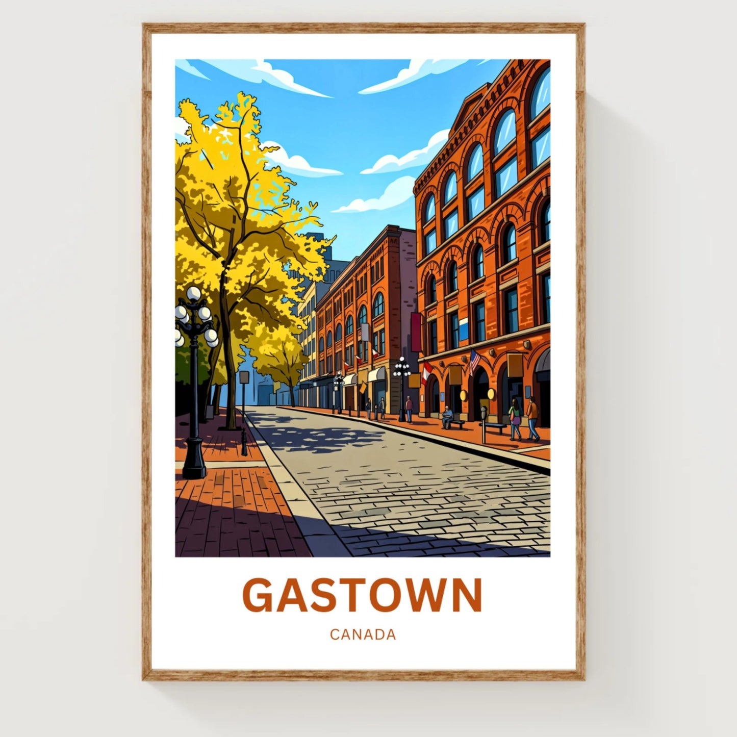 Gastown Travel Poster - Vancouver Heritage Streetscape