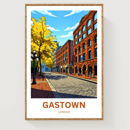 Gastown Travel Poster - Vancouver Heritage Streetscape