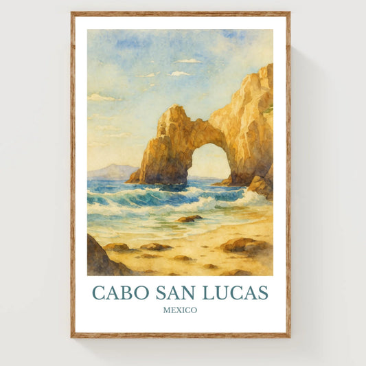 Cabo San Lucas, Watercolor design poster, Mexico Print, Cabo San Lucas Wall Art