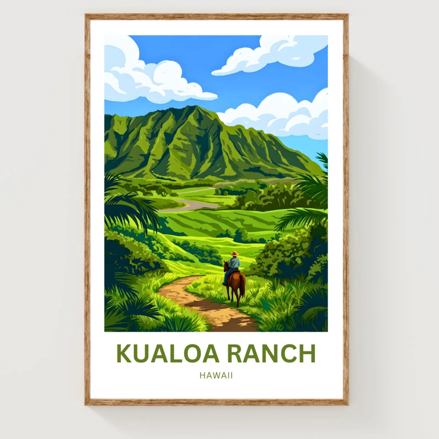 Kualoa Ranch  Travel Poster - Majestic Koʻolau