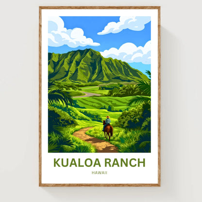 Kualoa Ranch  Travel Poster - Majestic Koʻolau