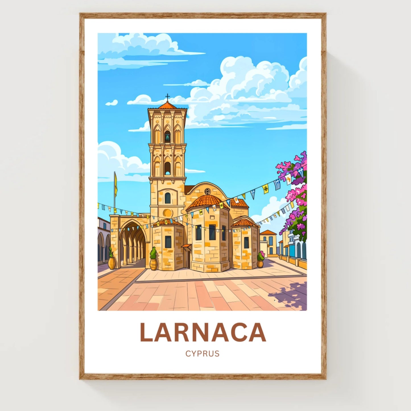 Larnaca Travel Poster - Iconic Church in Cyprus